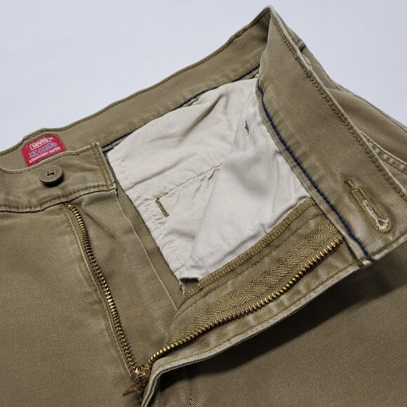 Levis Pants XX Chino Mens 34X32 ( 34 X 30 ) Standard Taper Stretch Beige - Picture 8 of 16